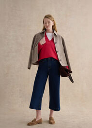 Jamie Polo Cotton Jumper, Soft Berry Pink, hi-res