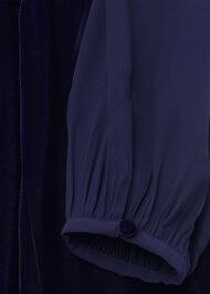 Faye Velvet A Line Dress, Midnight Navy, hi-res