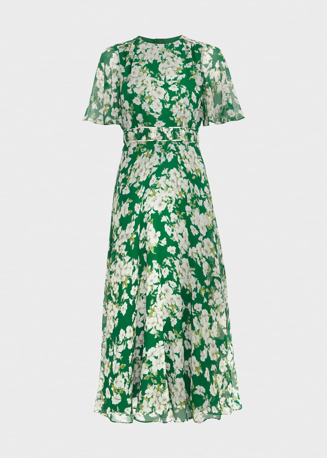 Bronwyn Silk Midi Dress, Green Multi, hi-res