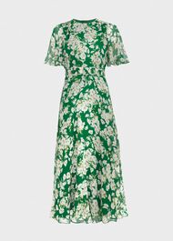 Bronwyn Silk Midi Dress, Green Multi, hi-res