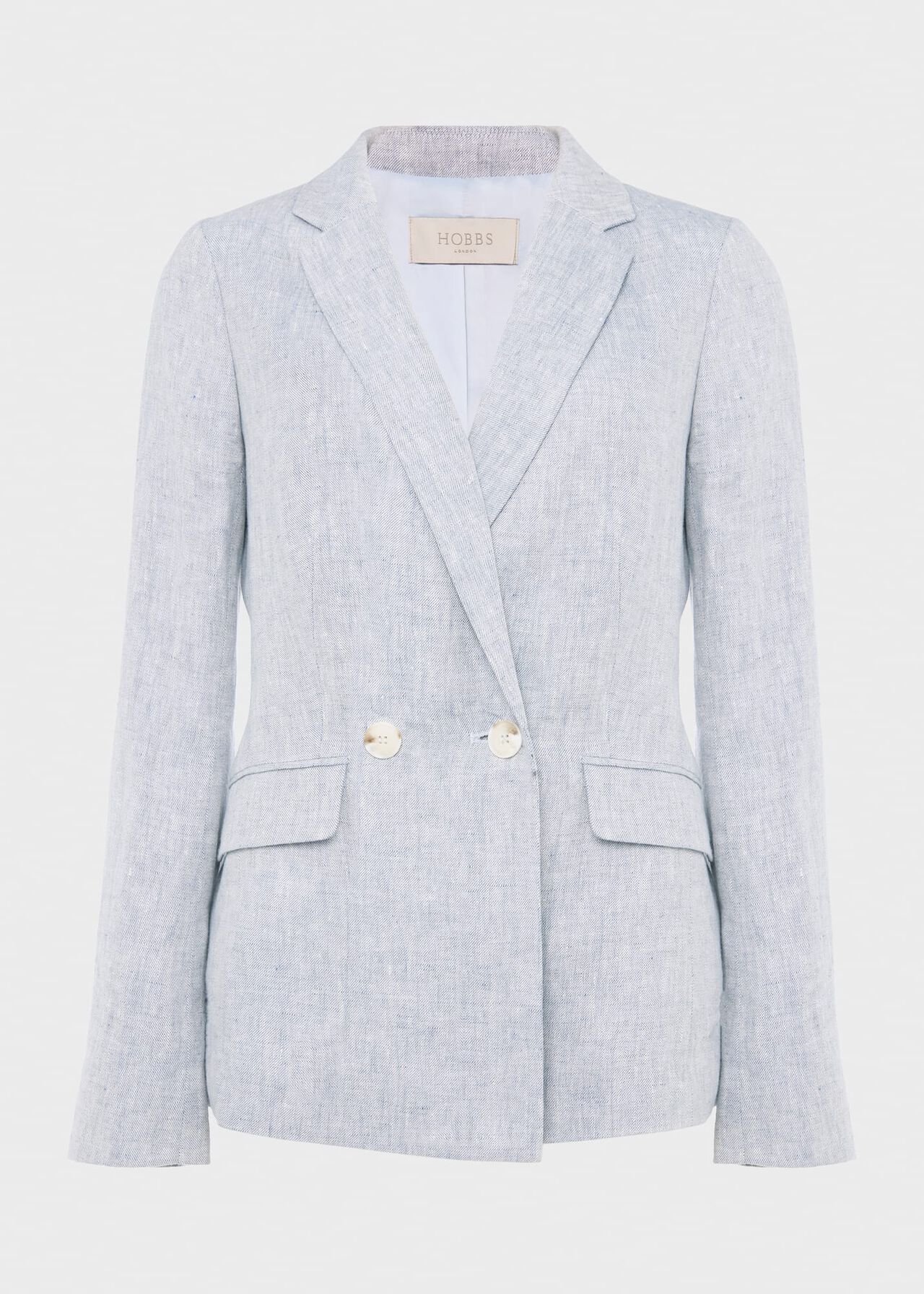 Maeve Linen Jacket, Pale Blue, hi-res