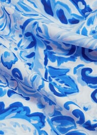 Antonella Cotton Skirt, Blue Multi, hi-res