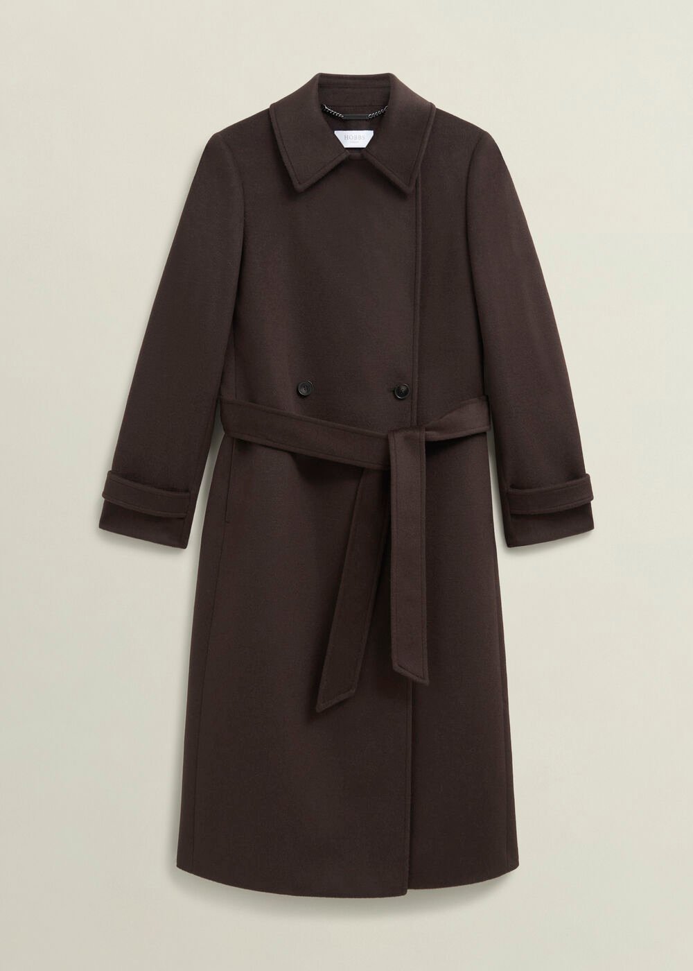 Edgely Wool Coat, Dark Brown, hi-res