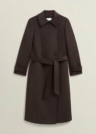 Edgely Wool Coat, Dark Brown, hi-res
