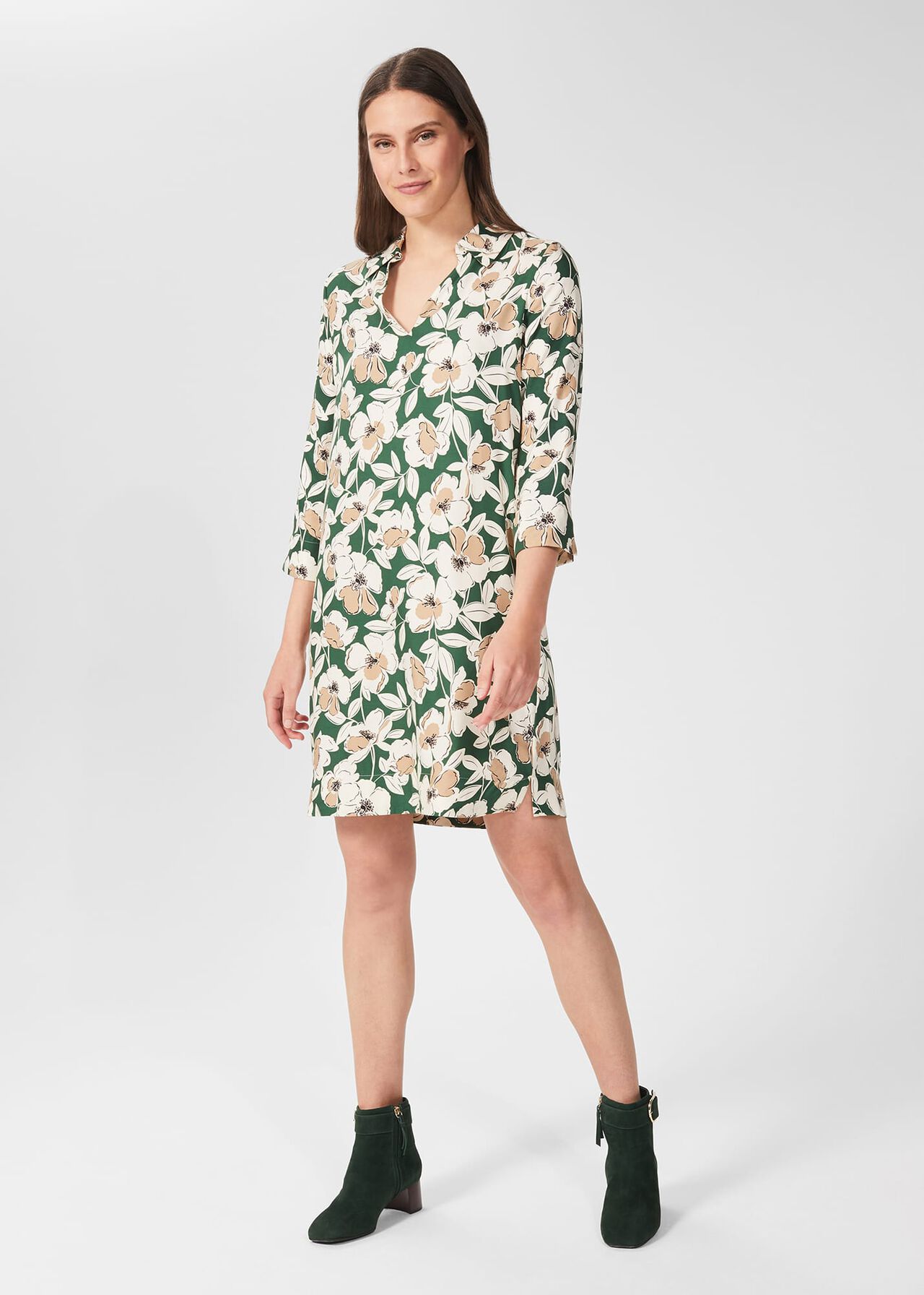 Marea Floral Tunic Dress, Green Multi, hi-res