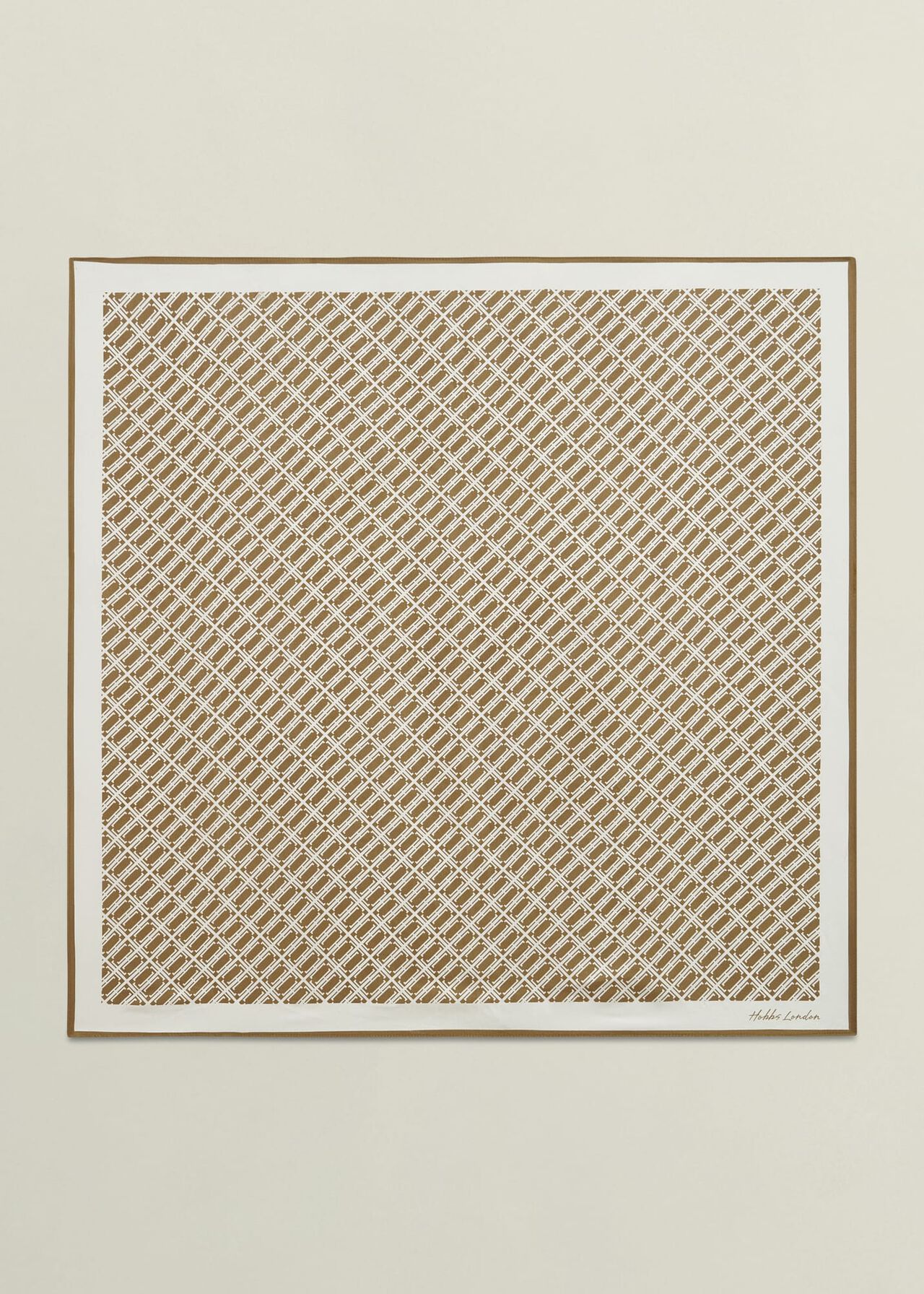 Milena Silk Scarf, Cream Camel, hi-res