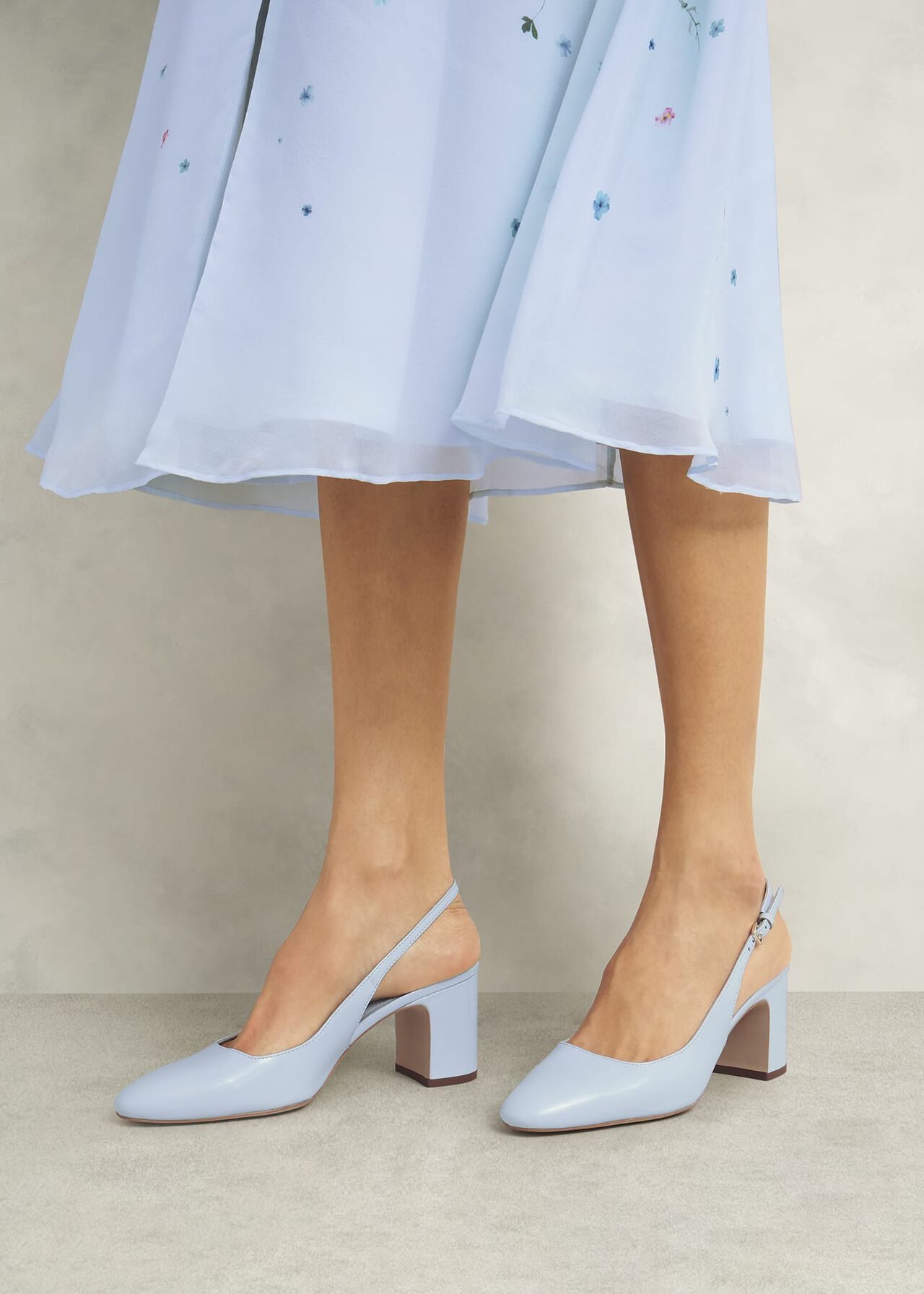 Lily Leather Slingbacks, Pale Blue, hi-res