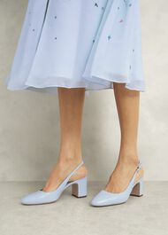 Lily Leather Slingbacks, Pale Blue, hi-res