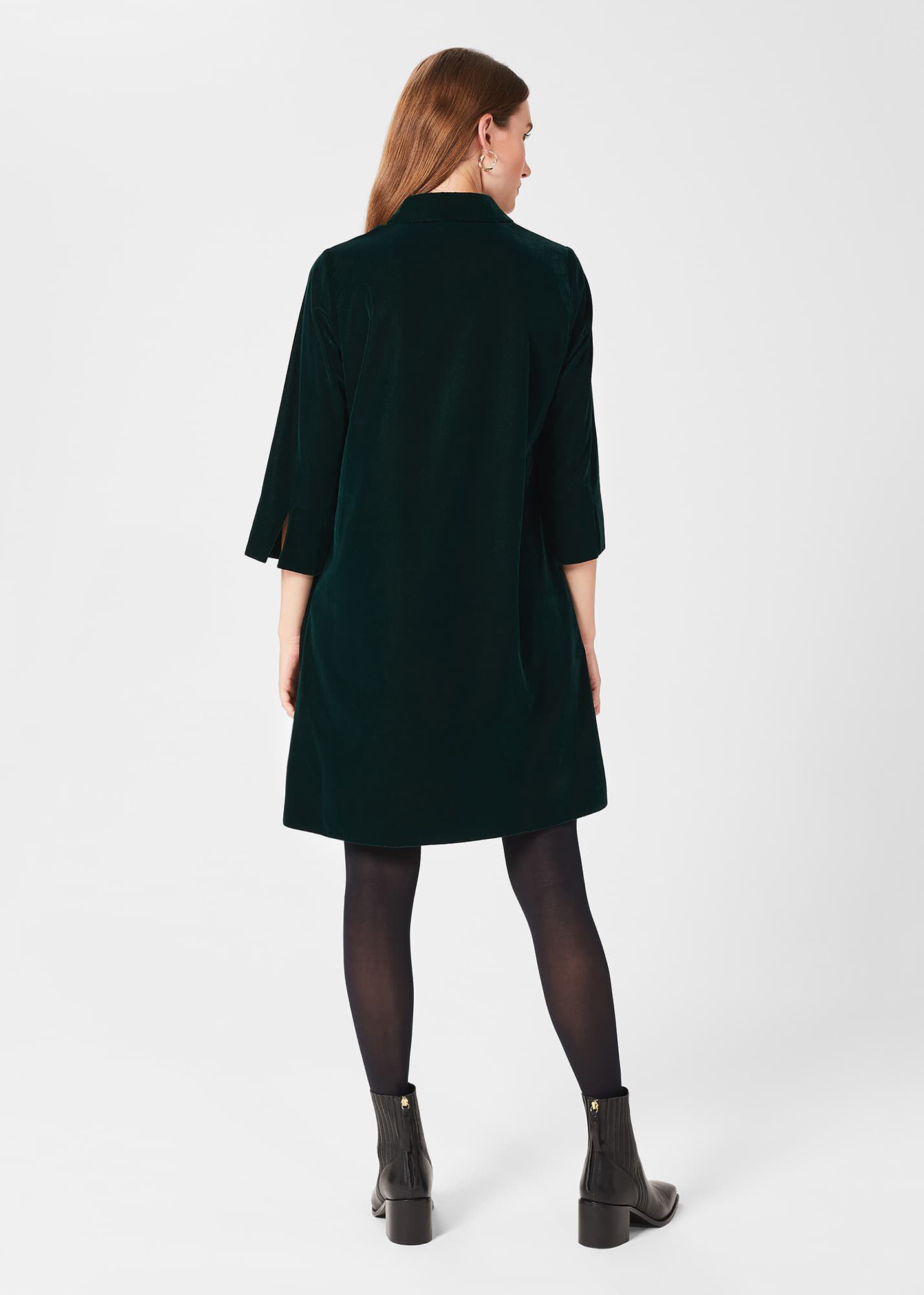 Hobbs green velvet store dress