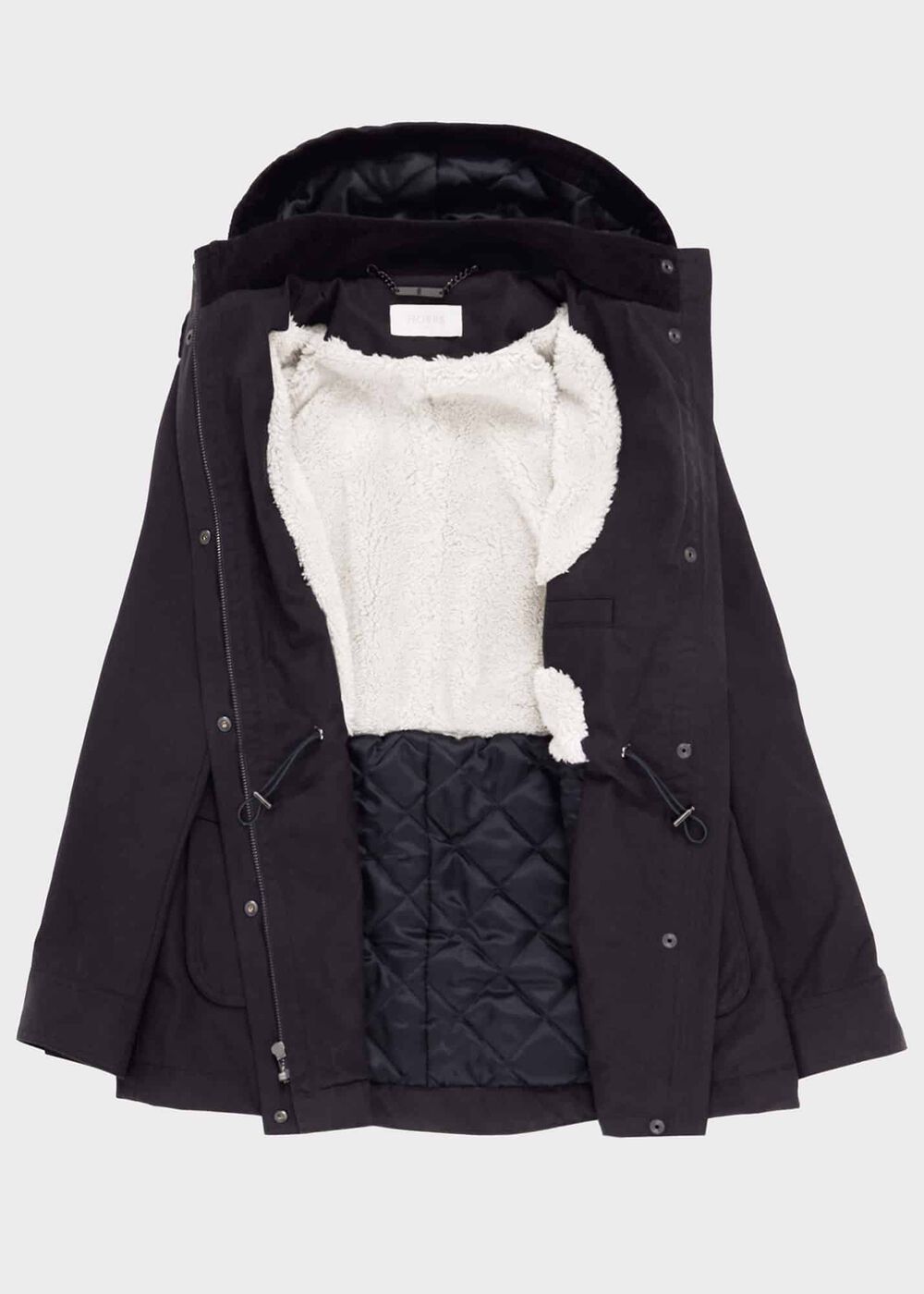 Dannie Waxed Cotton Coat, Navy, hi-res