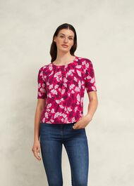 Jacqueline Printed Top, Pink Multi, hi-res