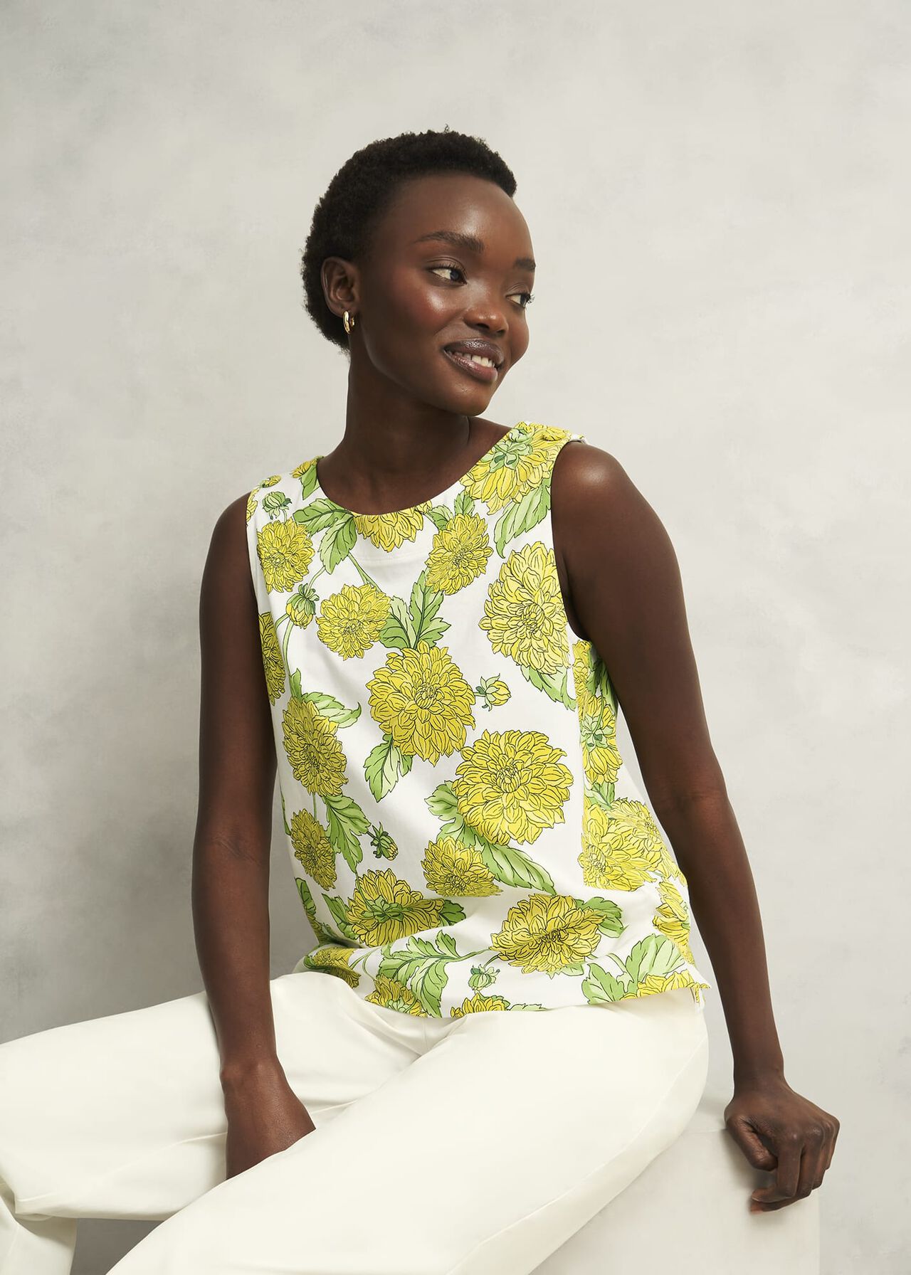 Hobbs Maddy Cotton Printed Top