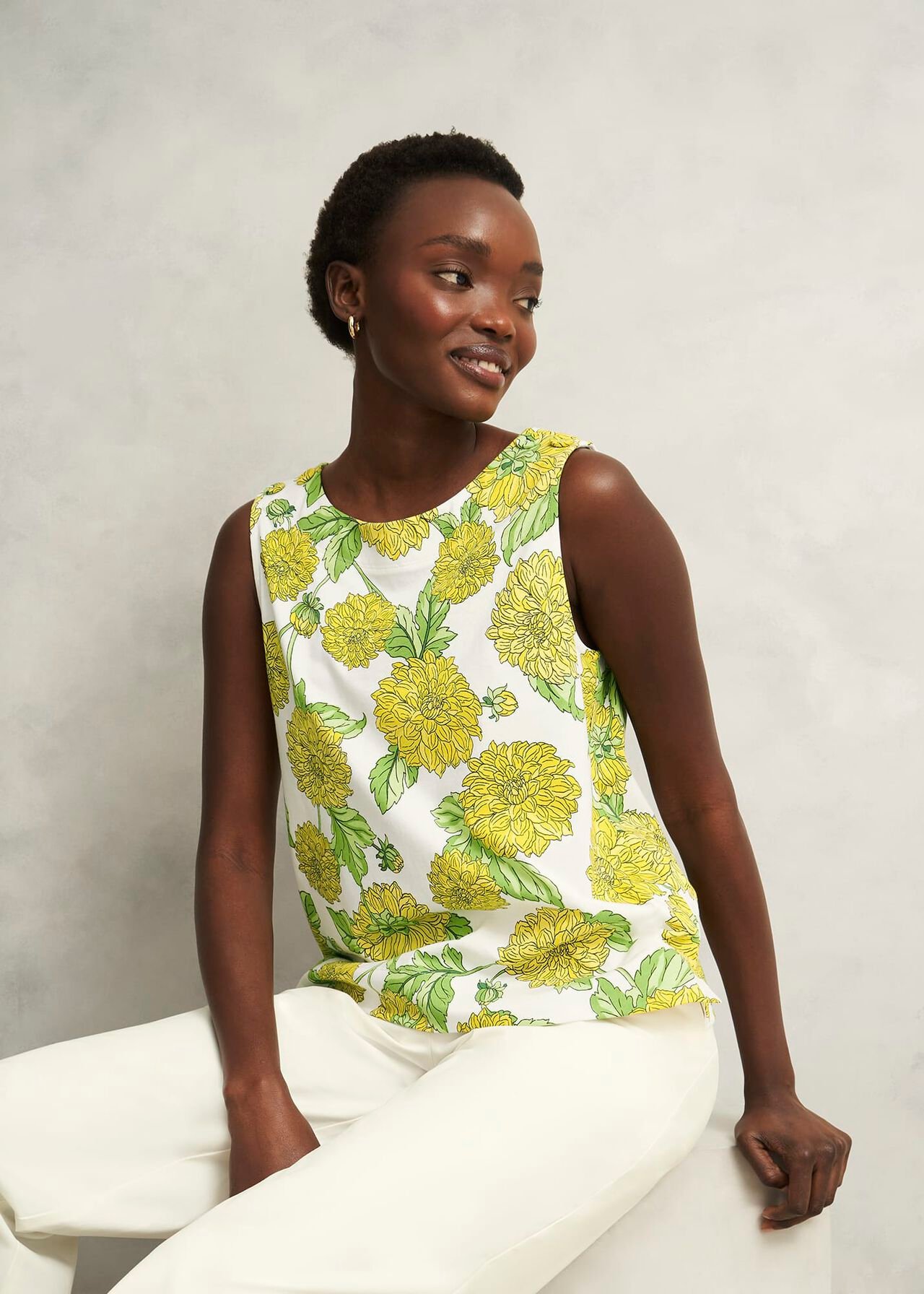 Hobbs Maddy Cotton Printed Top Hobbs Maddy Cotton Printed Top