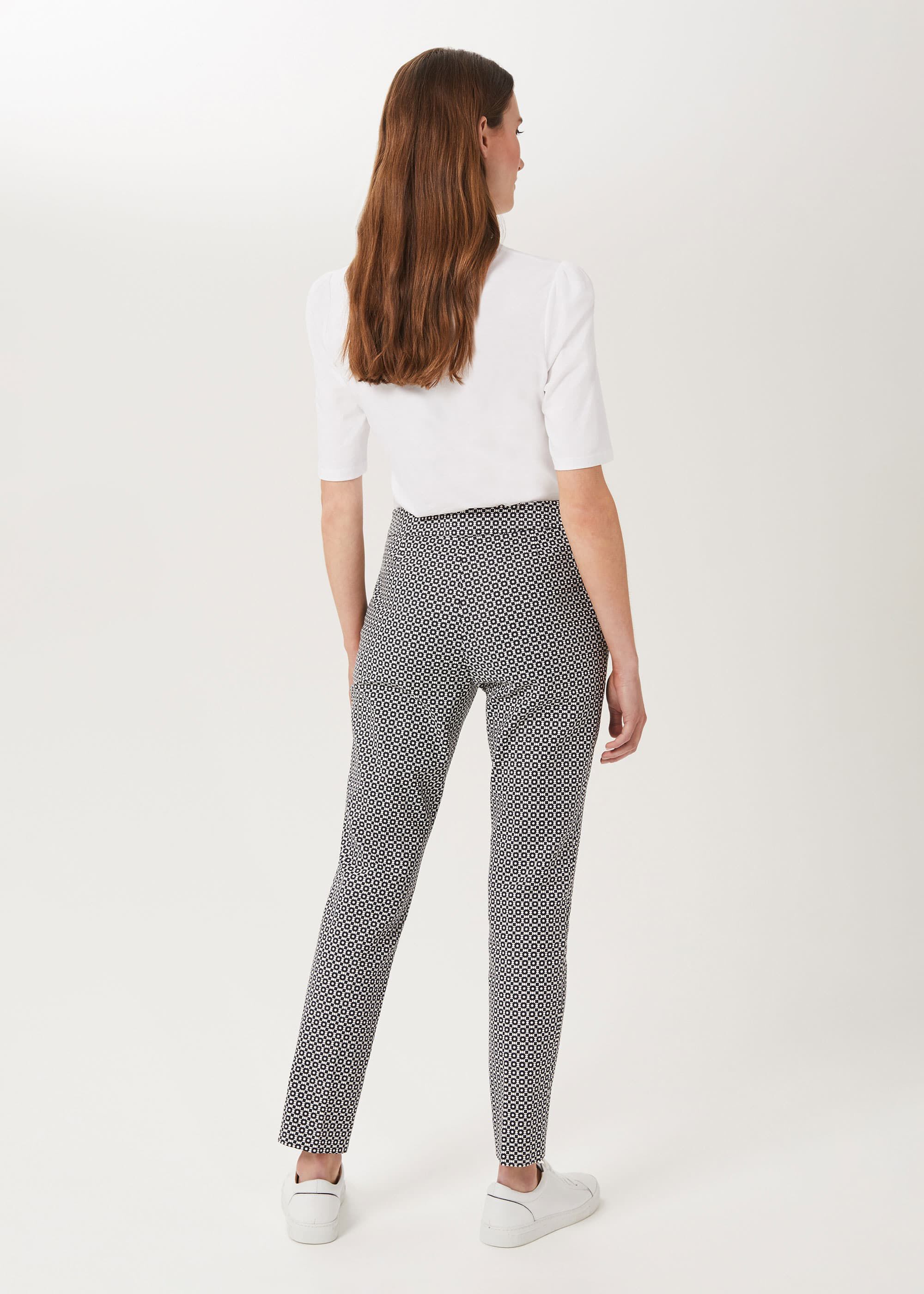 Sian Cotton Blend Printed Trousers | Hobbs