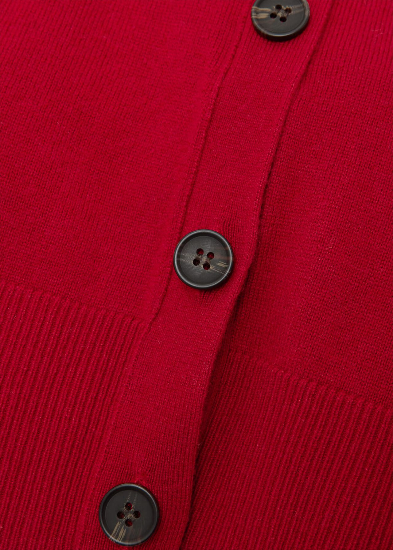 Lydia Button Jumper With Cashmere, Red, hi-res