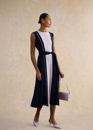 Louise Colourblock Dress, Midnight Pink, hi-res