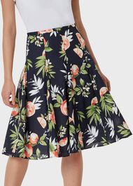 Melina Cotton Floral Full Skirt, Navy Multi, hi-res