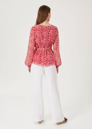 Rosie Floral Top, Rasp Red Ivory, hi-res
