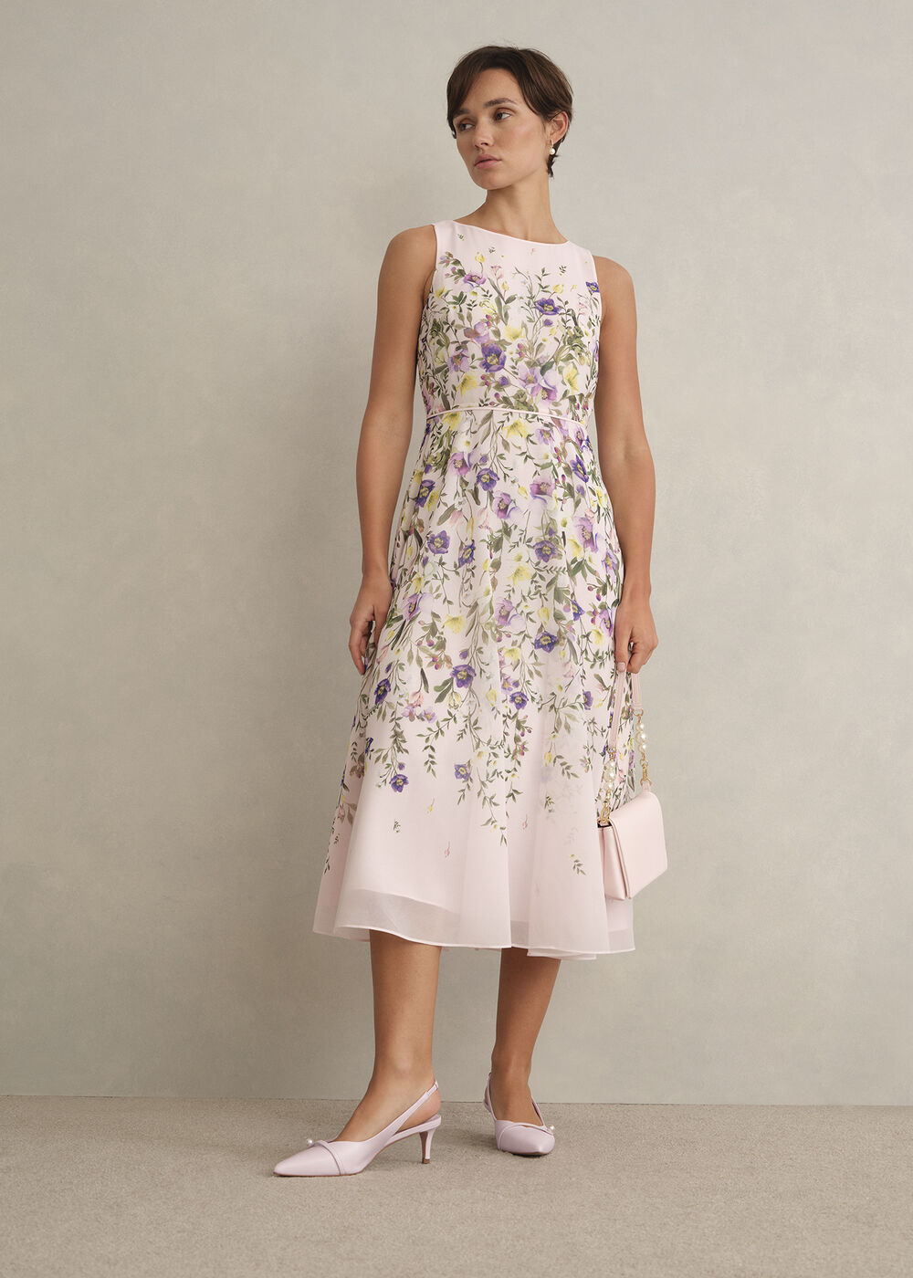 Serena Leather Slingbacks, Pale Pink, hi-res