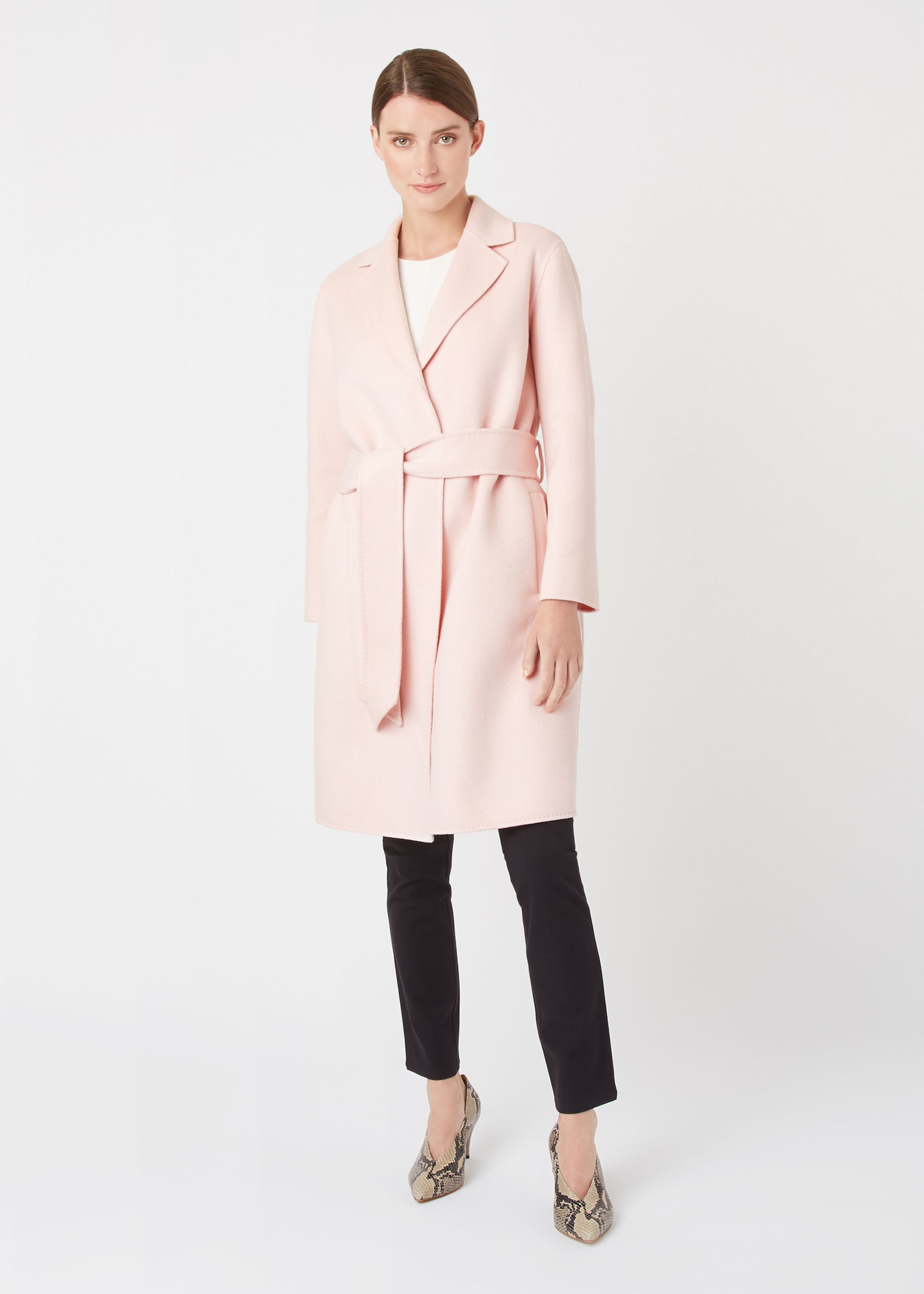 light pink wool coat