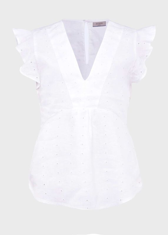 Avia Linen Embroidered Top