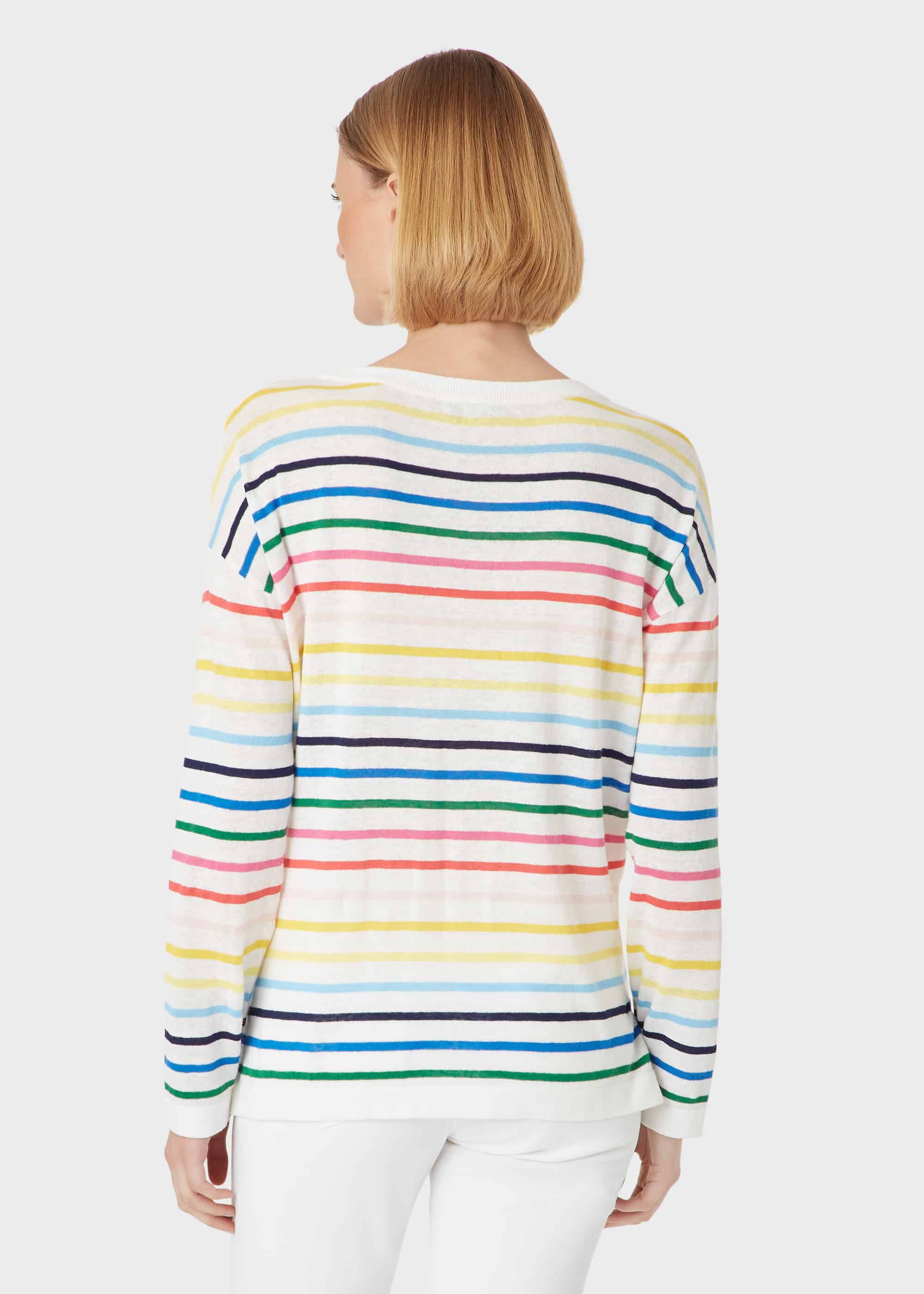 White jumper with rainbow hotsell stripe
