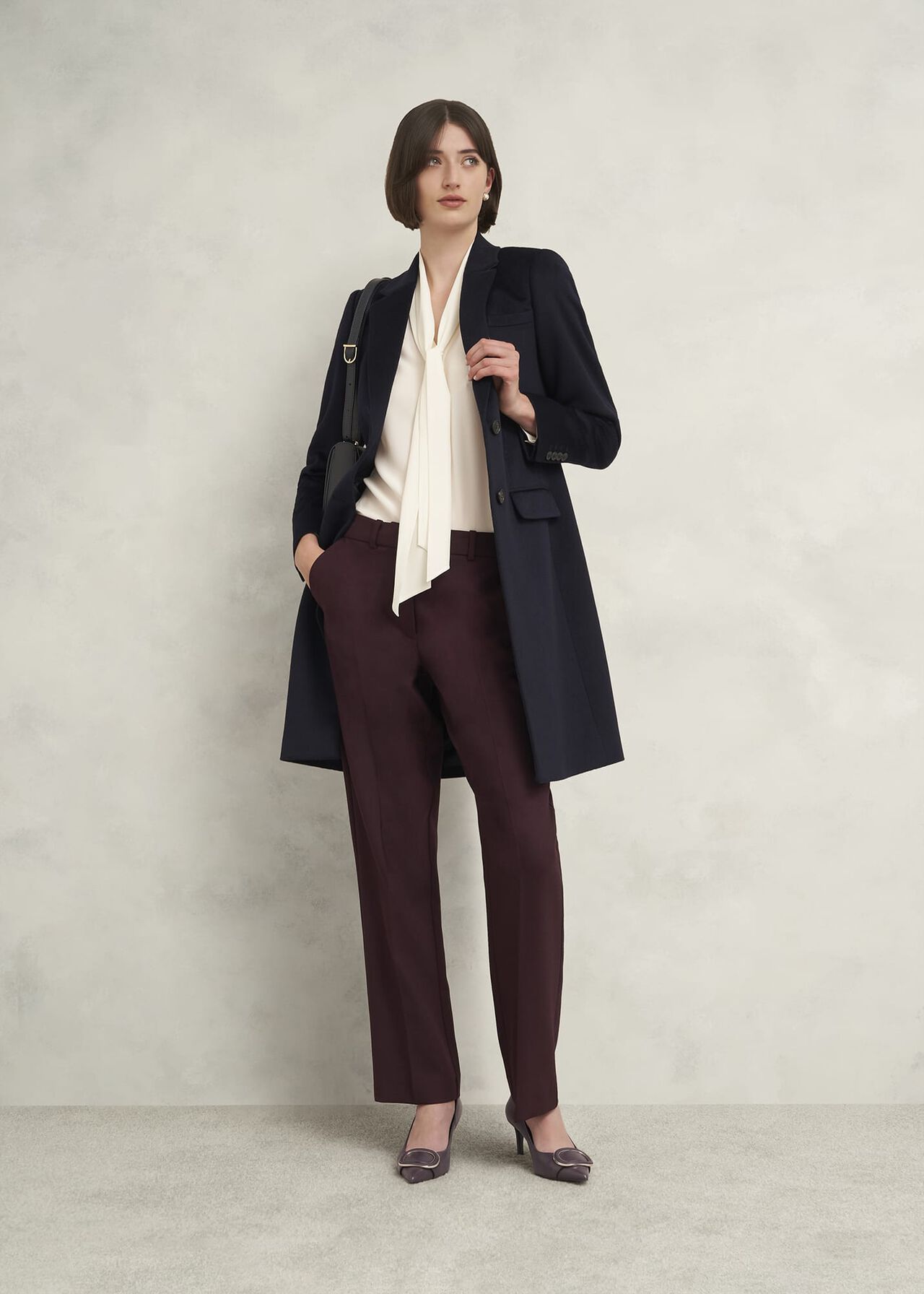 Martie Leather Court Shoes, Malbec Purple, hi-res