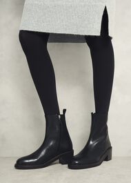 Sienna Block Heel Boots, Black, hi-res