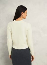 Hoghton Brushed Cashmere Jumper, Warm Ivory, hi-res