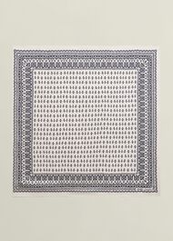 Bria Silk Scarf, Cream Navy, hi-res