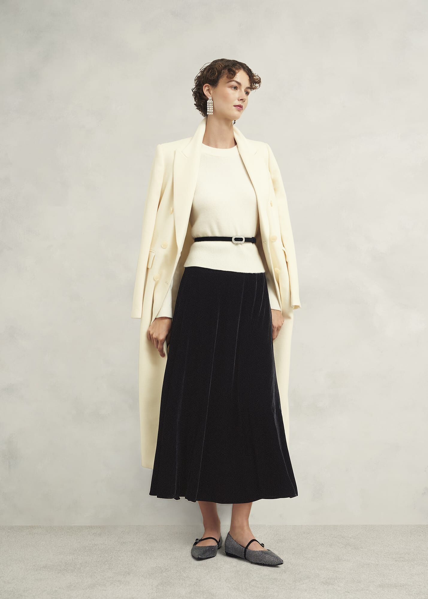 Charteris Velvet Skirt | Hobbs UK |