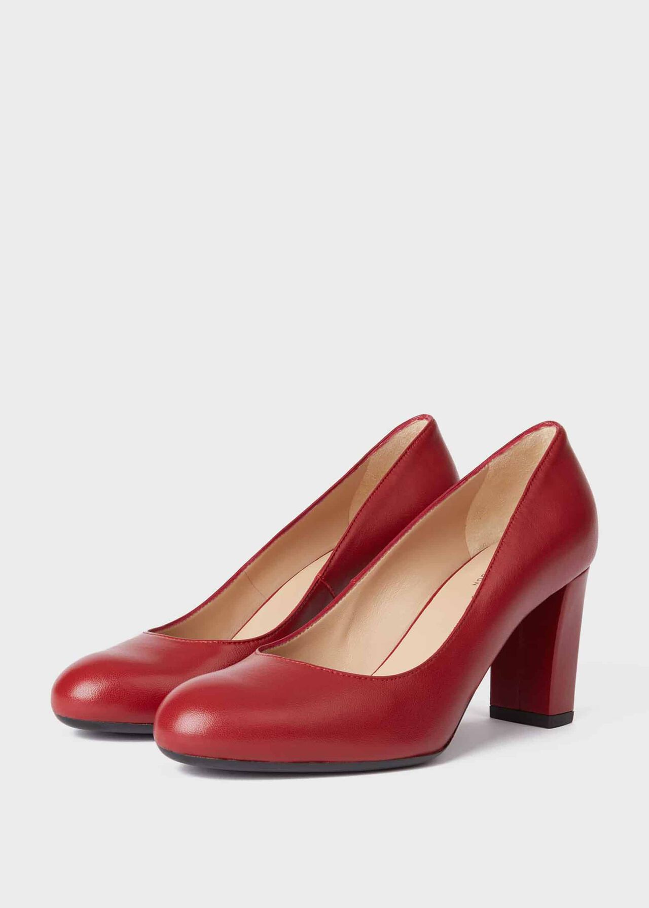 Sonia Leather Block Heel Court Shoes