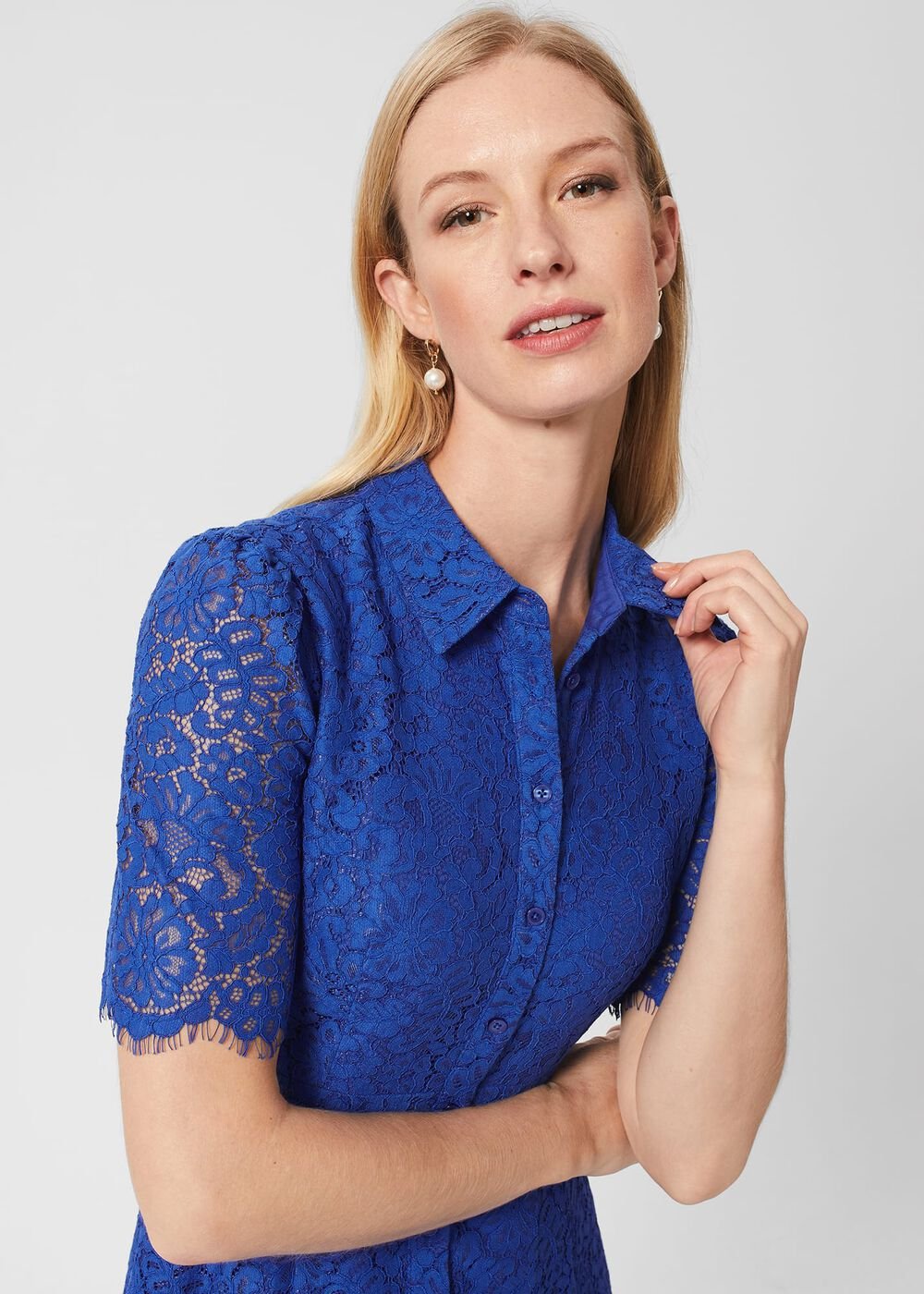 Rebecca Lace Dress, Cobalt Blue, hi-res