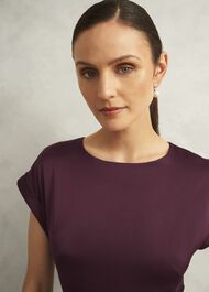 Agnes Satin Tie Dress, Onyx Red, hi-res