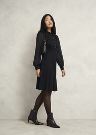 Liberty Jersey Dress, Black, hi-res