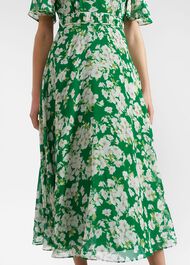 Bronwyn Silk Midi Dress, Green Multi, hi-res