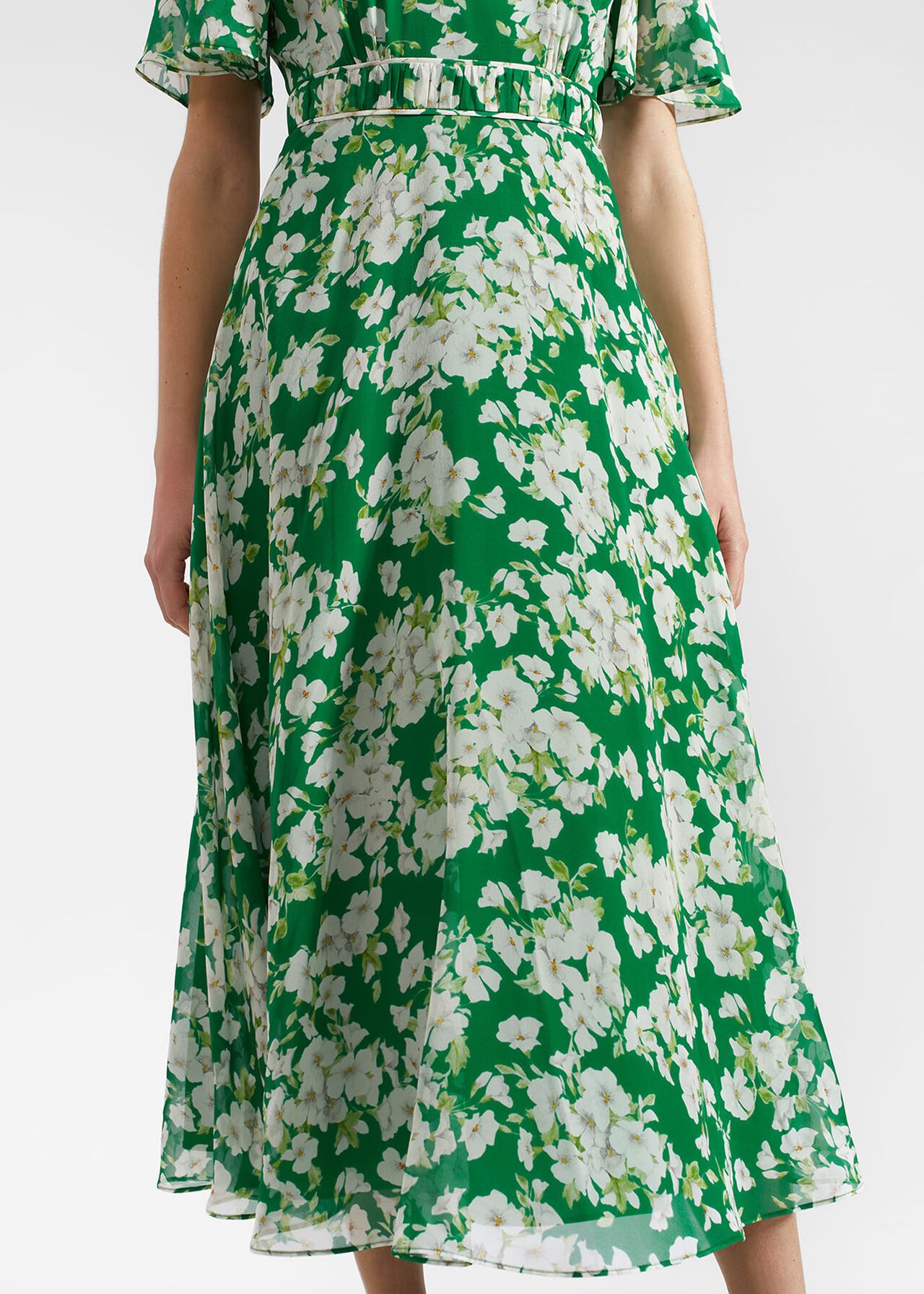 Bronwyn Silk Midi Dress, Green Multi, hi-res