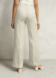 Groombridge Linen Wide Trousers, Ivory Navy, hi-res