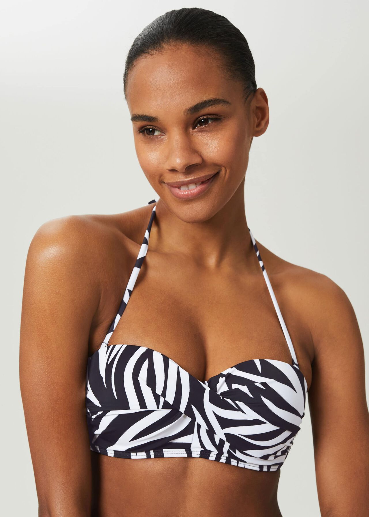 Amelia Bikini Top, Black White, hi-res