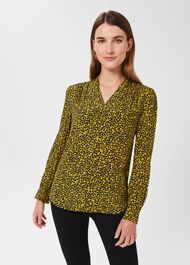 Addison Blouse, Gold Chartreuse, hi-res