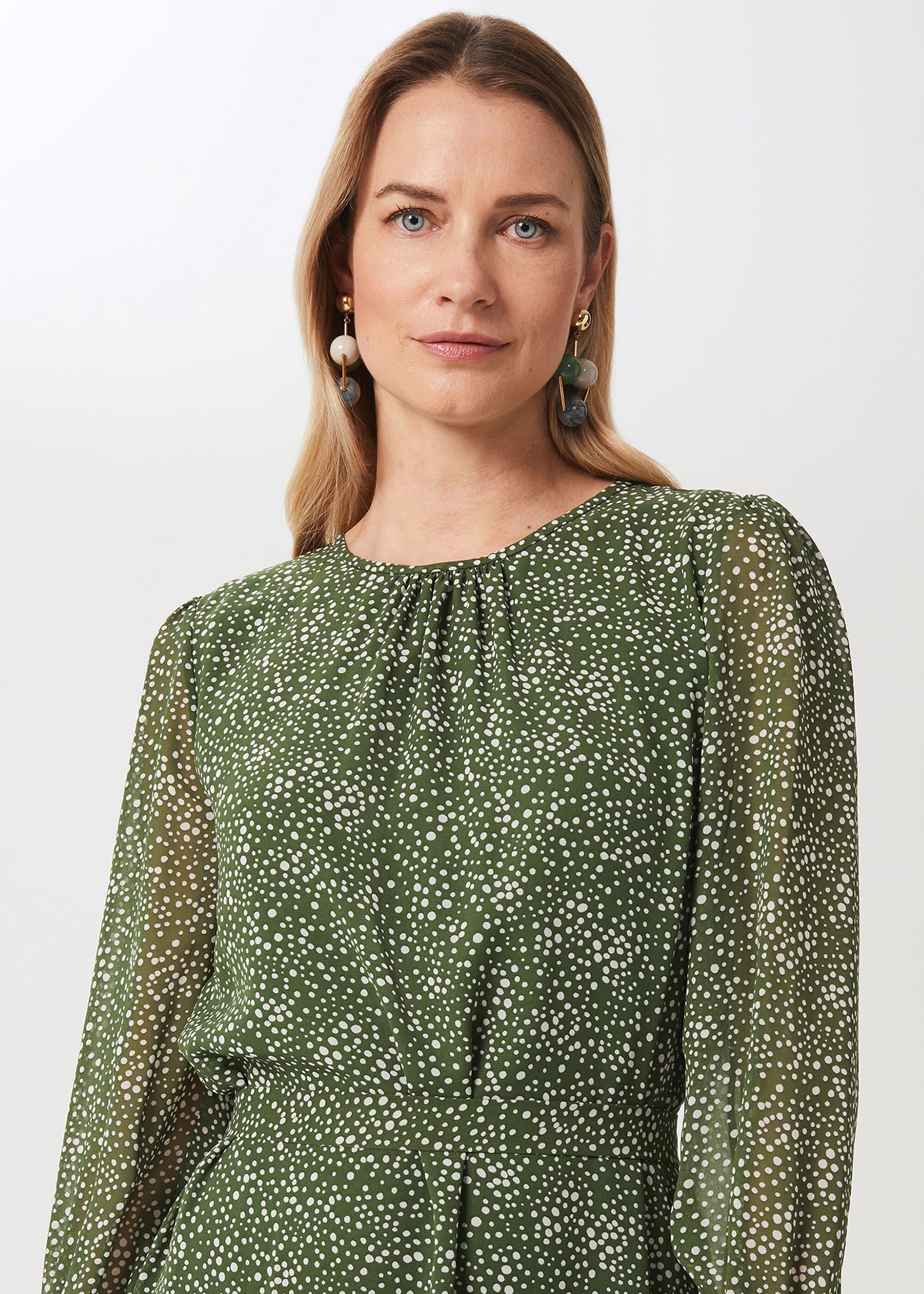 next green spot dress