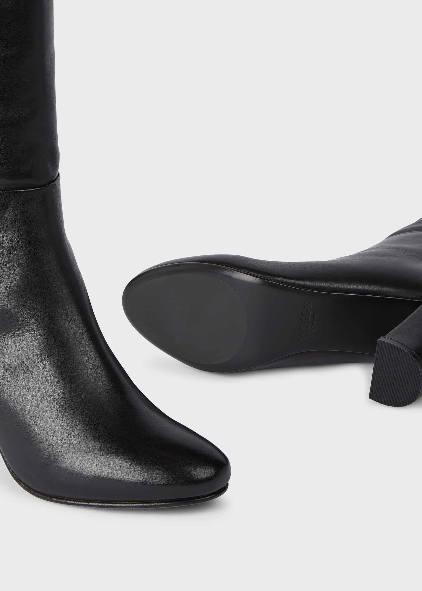 hobbs black knee high boots