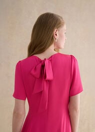 Camille Textured Satin Dress, Bright Pink, hi-res