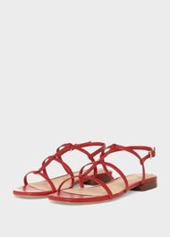 Francis Leather Sandal, Raspberry, hi-res