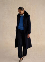 Celeste Wool Blend Coat, Navy, hi-res