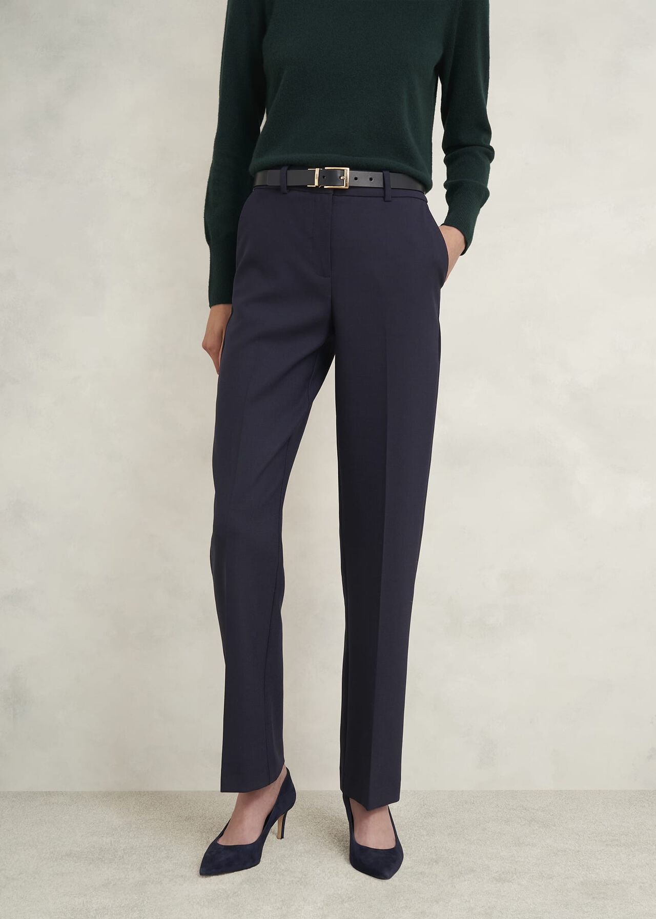 Petite Gerrie Trousers, Navy, hi-res