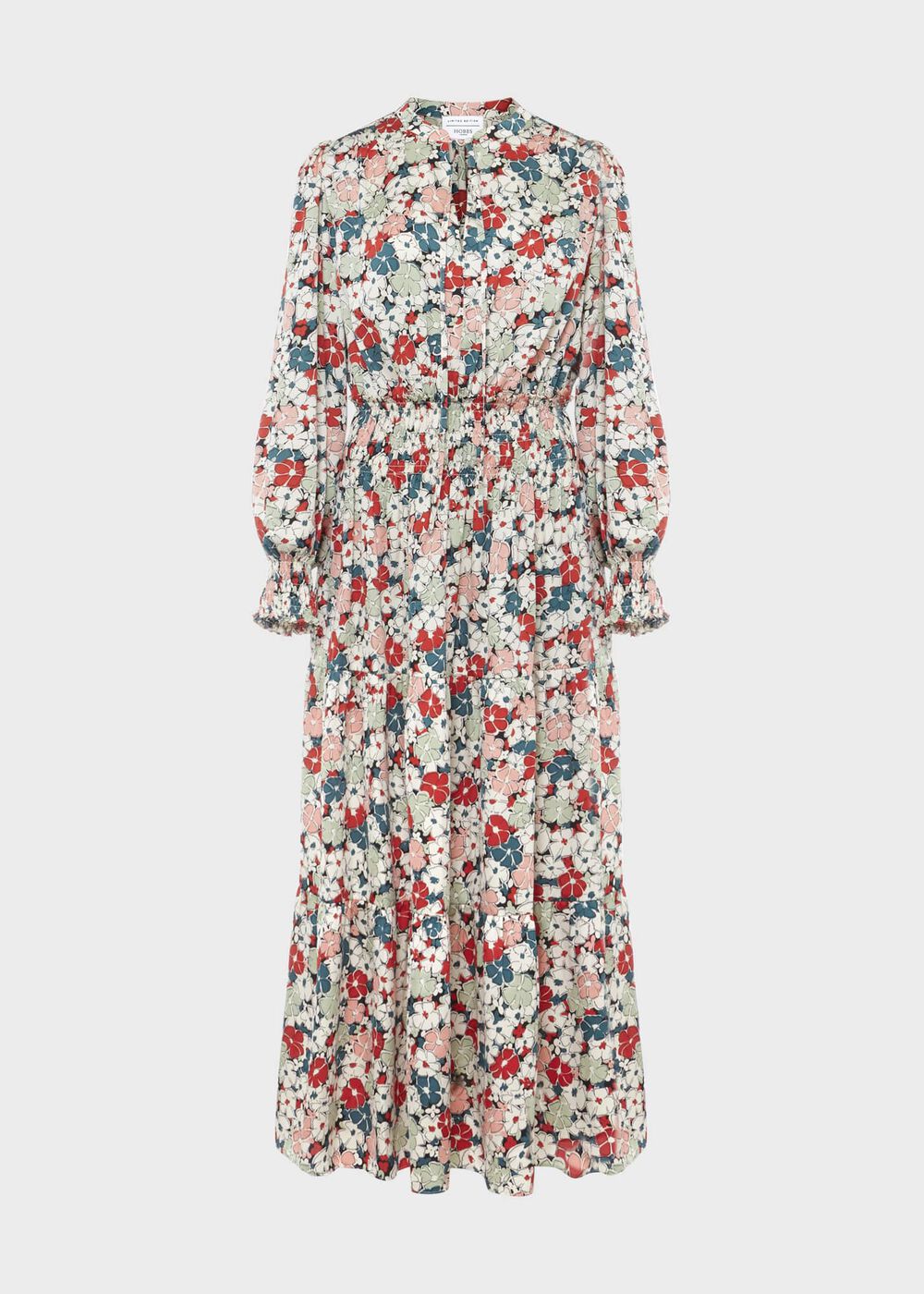 Fairfax Floral Fit And Flare Dress, Green Red Multi, hi-res