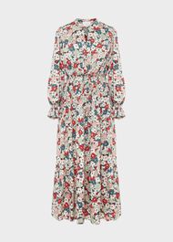 Fairfax Floral Fit And Flare Dress, Green Red Multi, hi-res