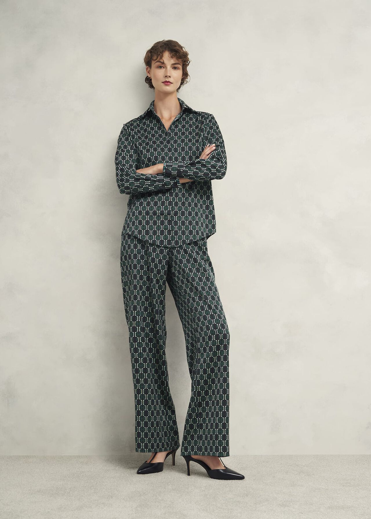 Finwell Satin Shirt, Multi, hi-res