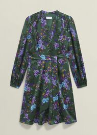 Fatima Tie Belted Dress, Green Multi, hi-res